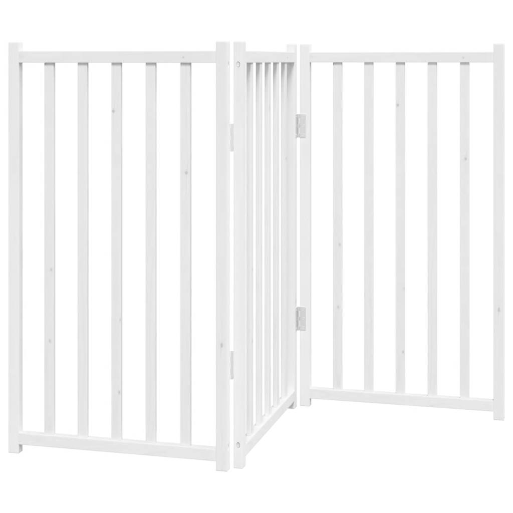 Fence de chien vidaxl pliant 3 panneaux 150 cm Pine solide blanc