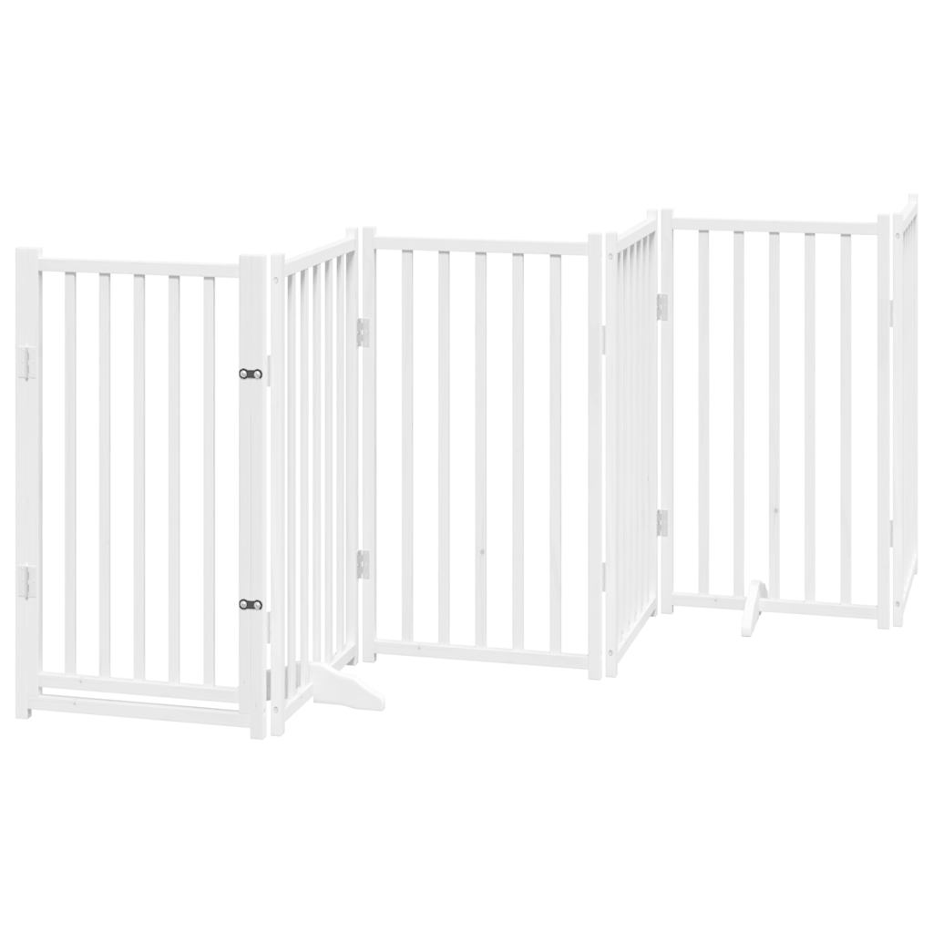 Fence de chien vidaxl pliable 6 panneaux 300 cm Pine solide blanc