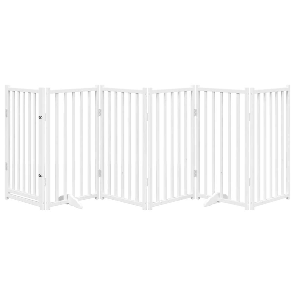 Fence de chien vidaxl pliable 6 panneaux 300 cm Pine solide blanc