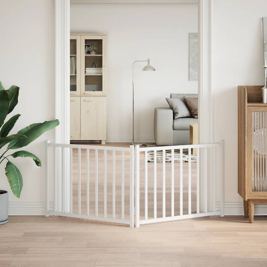 Fence de chien vidaxl pliant 2 panneaux 160 cm Pine solide blanc