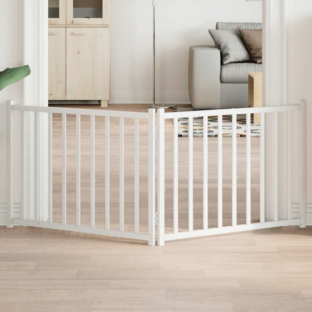 Fence de chien vidaxl pliant 2 panneaux 160 cm Pine solide blanc