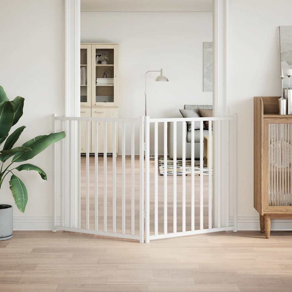 Fence de chien vidaxl pliant 2 panneaux 160 cm Pine solide blanc