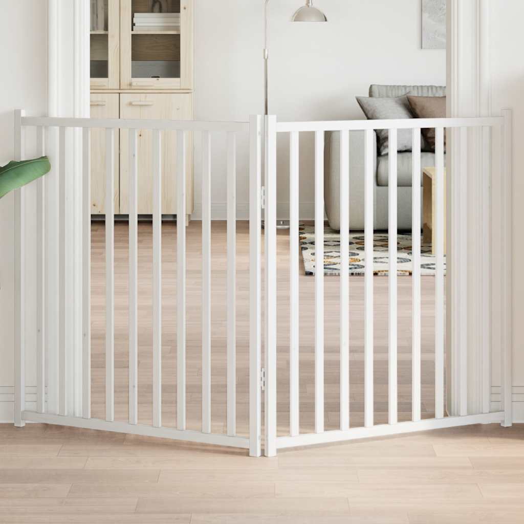 Fence de chien vidaxl pliant 2 panneaux 160 cm Pine solide blanc