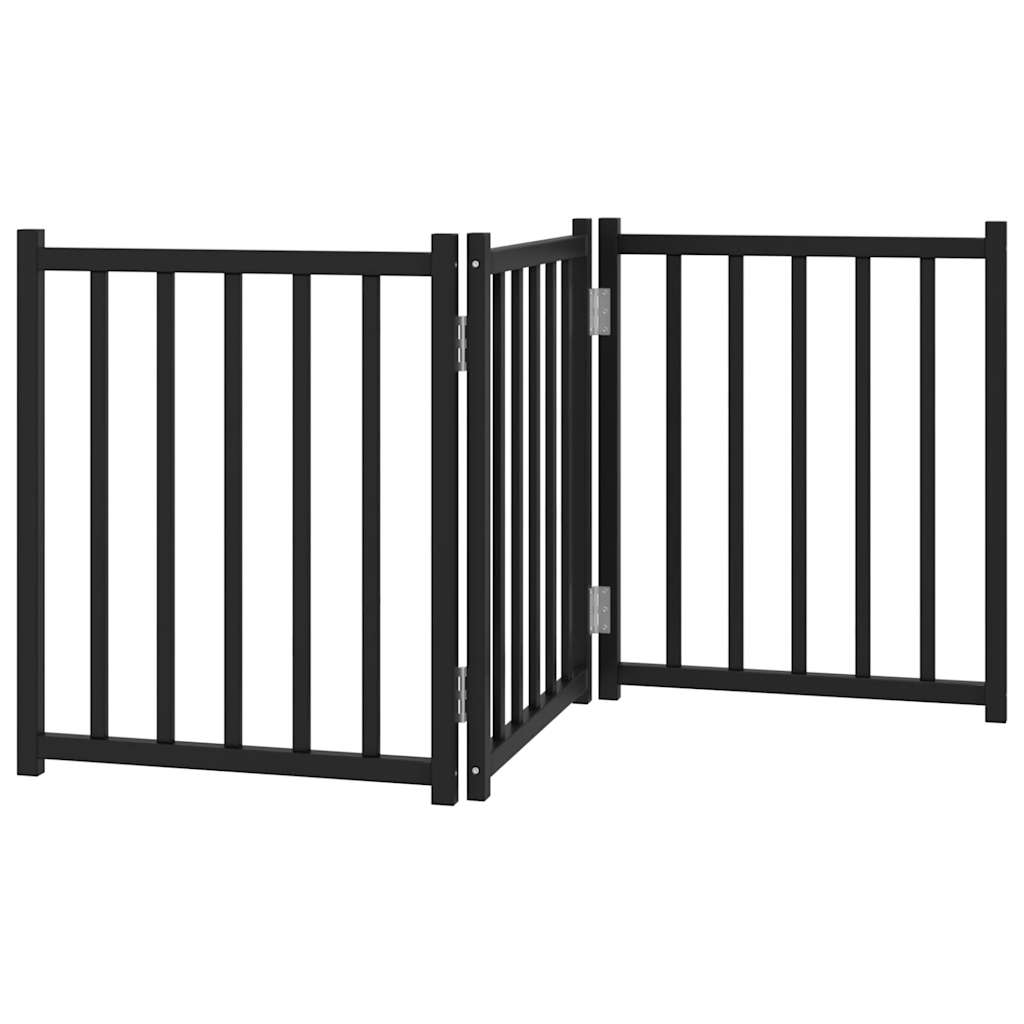 Vidaxl barrière pour chien pliable 3 panneaux 150 cm bois de pin massif noir