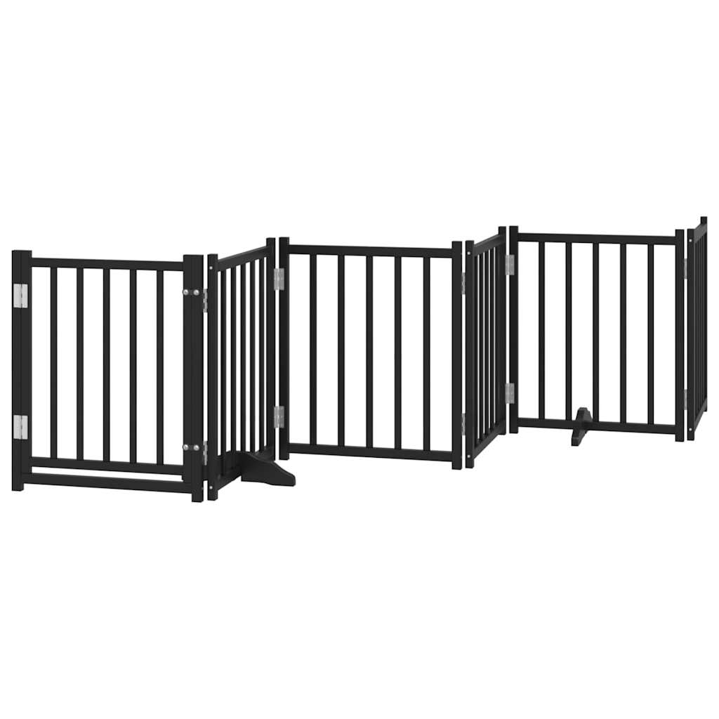 Vidaxl barrière pour chien pliable 6 panneaux 300 cm bois de pin massif noir