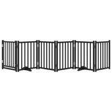 Vidaxl barrière pour chien pliable 6 panneaux 300 cm bois de pin massif noir - afbeelding 3