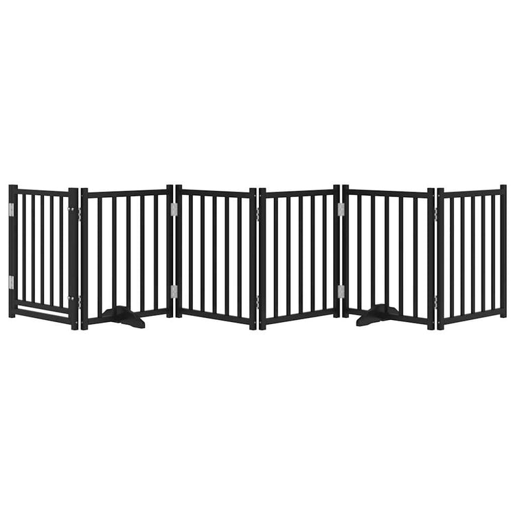 Vidaxl barrière pour chien pliable 6 panneaux 300 cm bois de pin massif noir