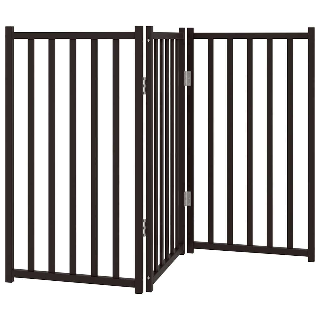 Vidaxl Dog Fence pliable 3 panneaux 150 cm Pine solide noir