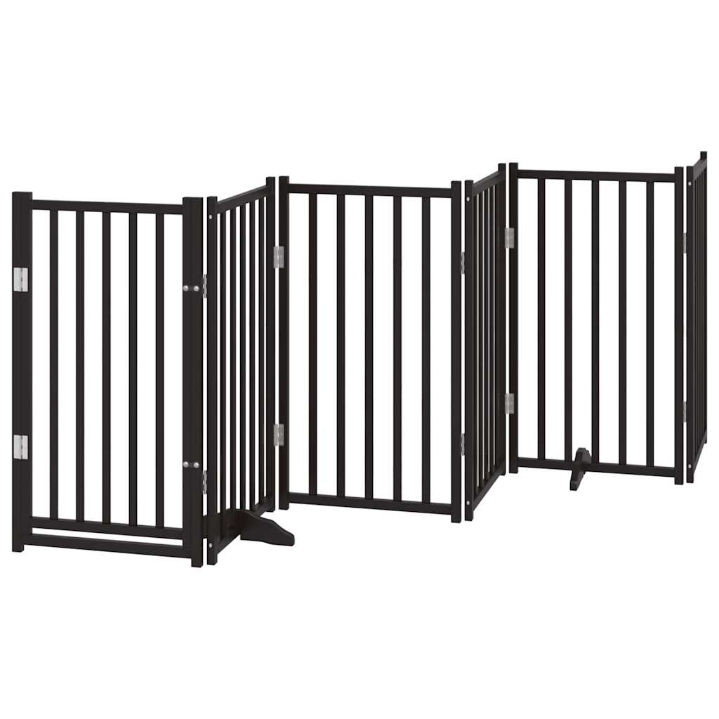 Vidaxl barrière pour chien pliable 6 panneaux 300 cm bois de pin massif noir