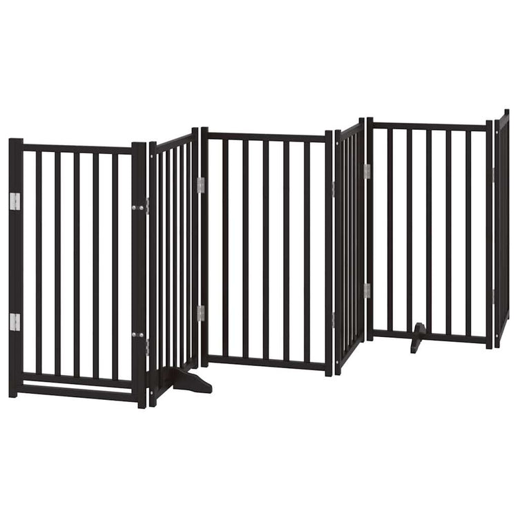 Vidaxl barrière pour chien pliable 6 panneaux 300 cm bois de pin massif noir