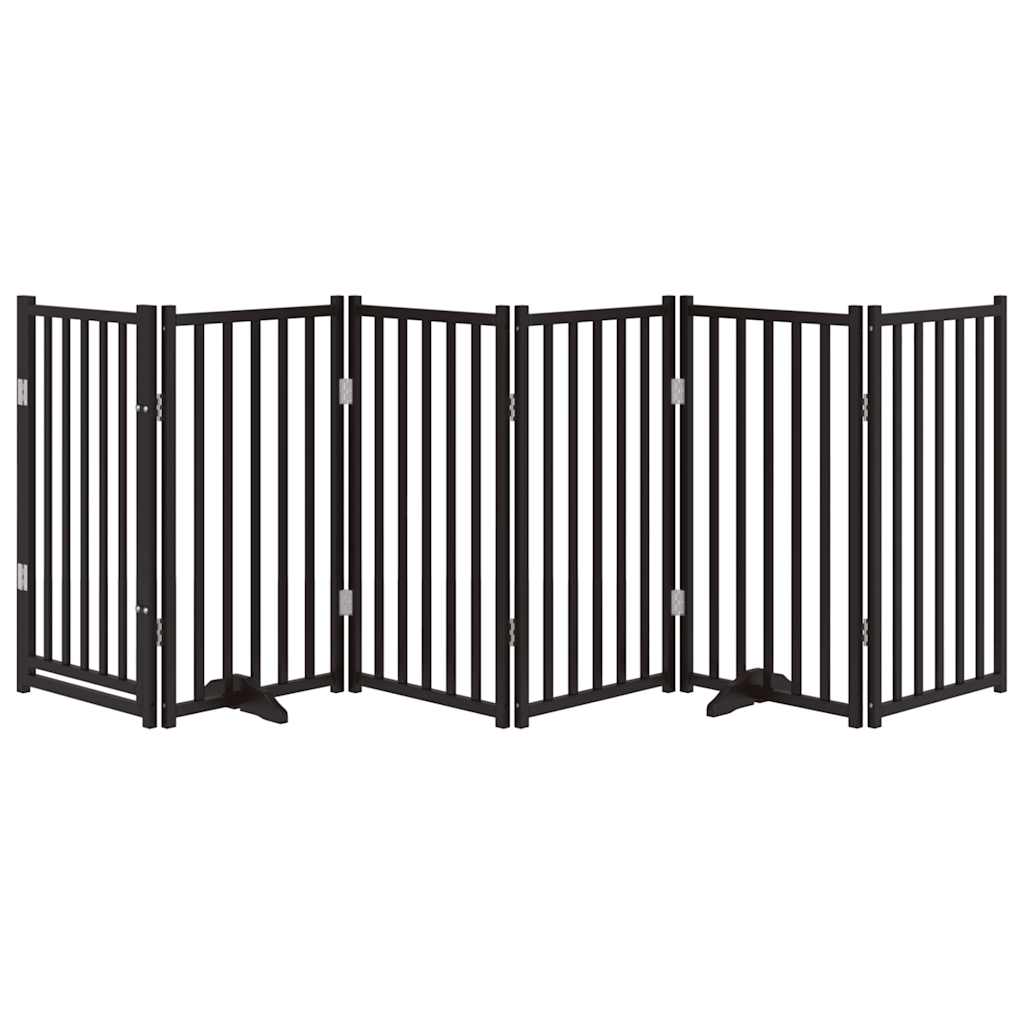 Vidaxl barrière pour chien pliable 6 panneaux 300 cm bois de pin massif noir
