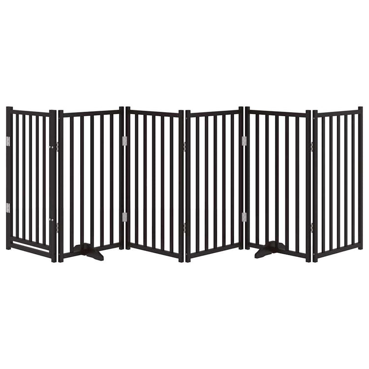 Vidaxl barrière pour chien pliable 6 panneaux 300 cm bois de pin massif noir