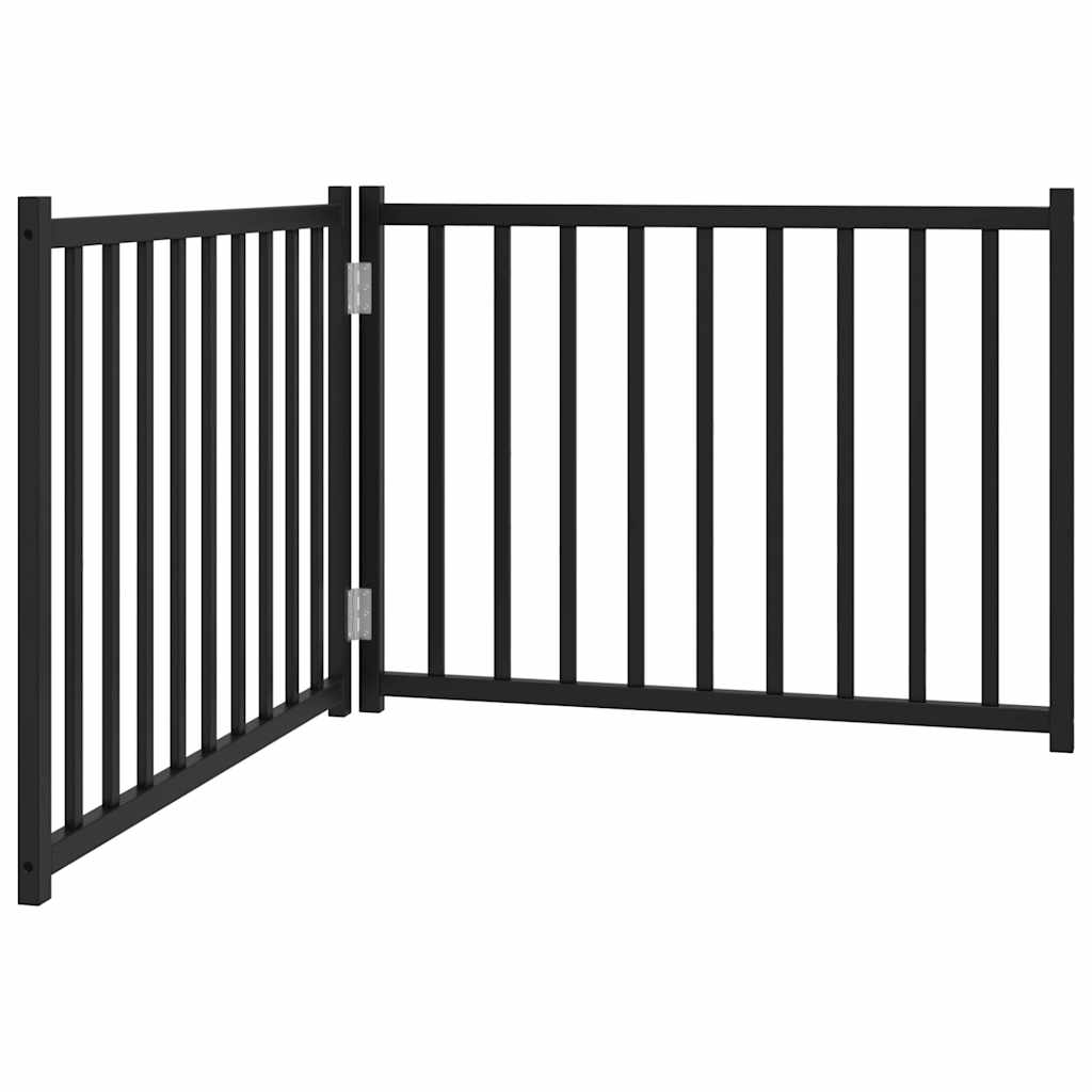 Vidaxl Dog Fence pliable 2 panneaux 160 cm Pine solide noir