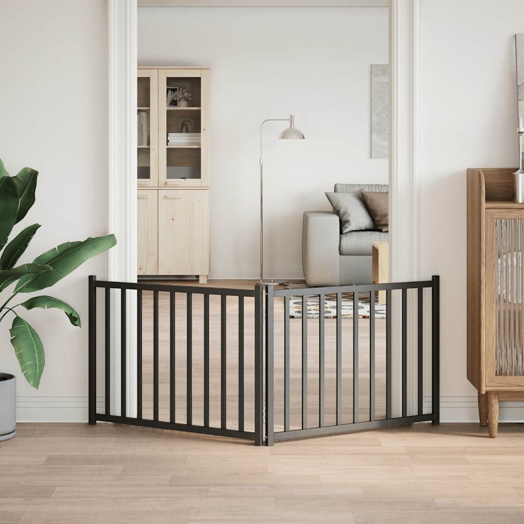 Vidaxl Dog Fence pliable 2 panneaux 160 cm Pine solide noir