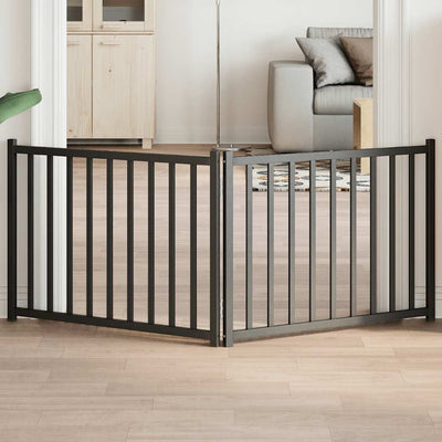 Vidaxl Dog Fence pliable 2 panneaux 160 cm Pine solide noir