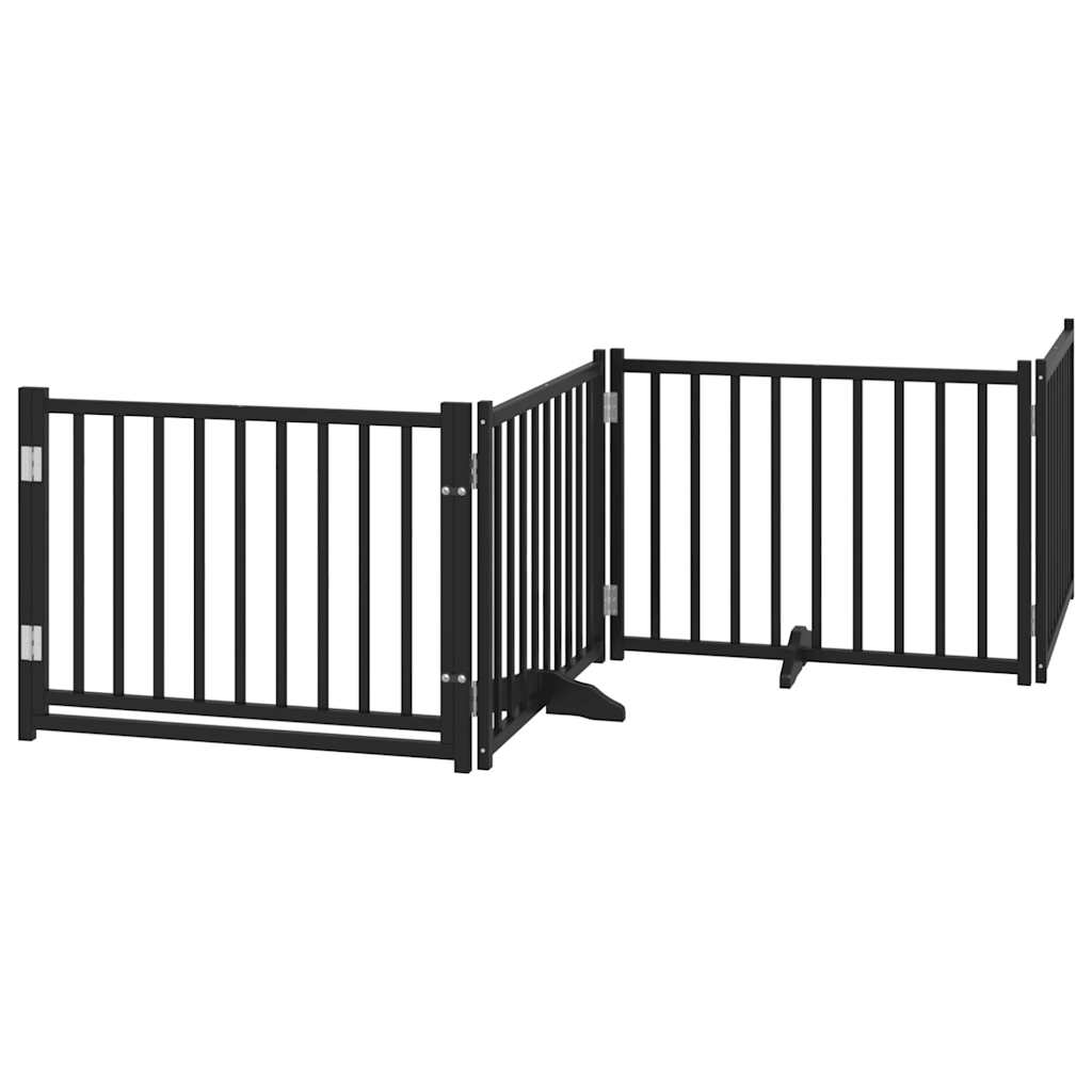 Vidaxl barrière pour chien pliable 4 panneaux 320 cm bois de pin massif noir