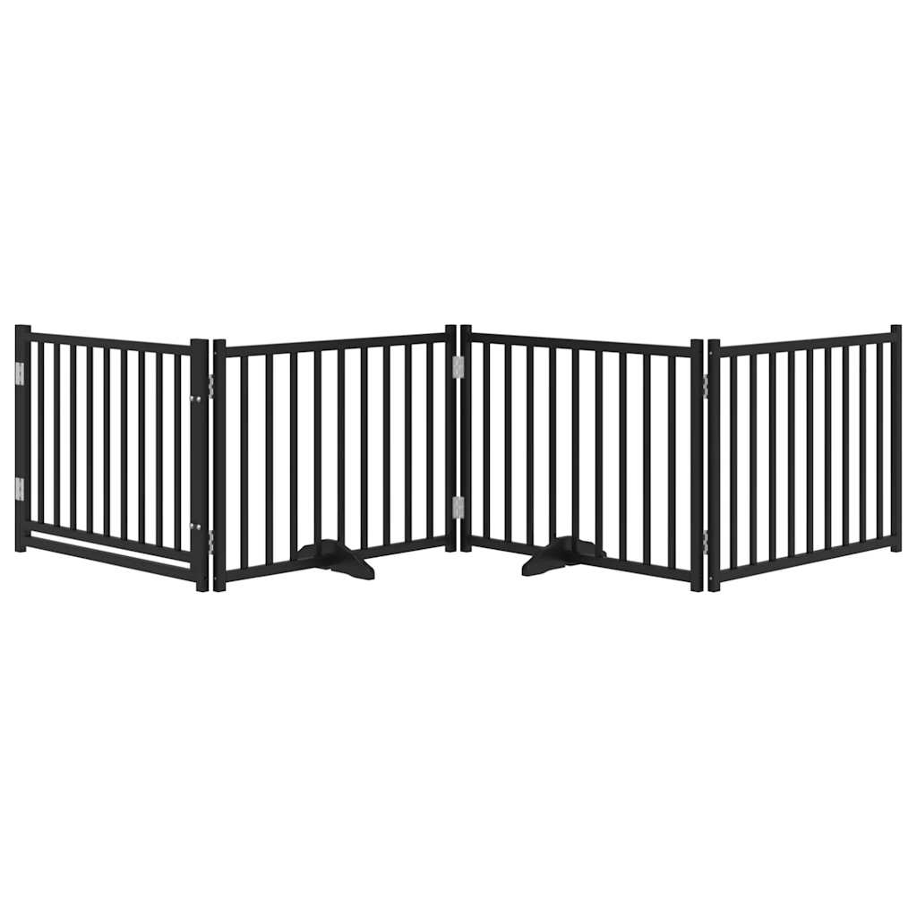 Vidaxl barrière pour chien pliable 4 panneaux 320 cm bois de pin massif noir