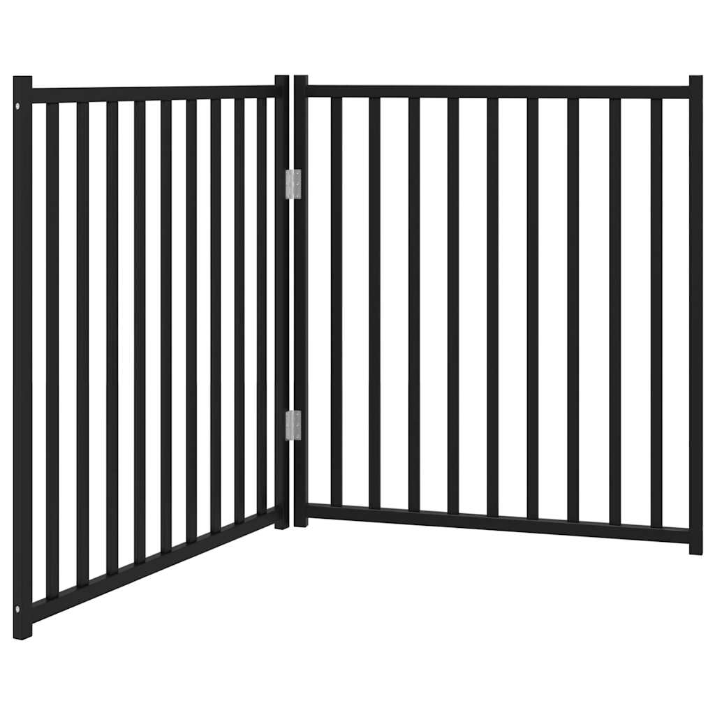Vidaxl Dog Fence pliable 2 panneaux 160 cm Pine solide noir