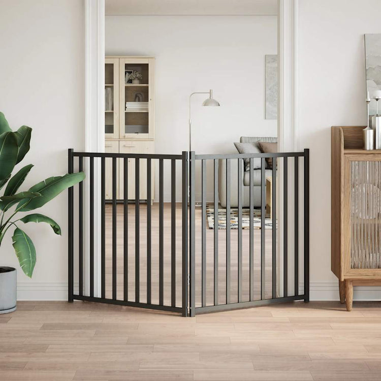 Vidaxl Dog Fence pliable 2 panneaux 160 cm Pine solide noir