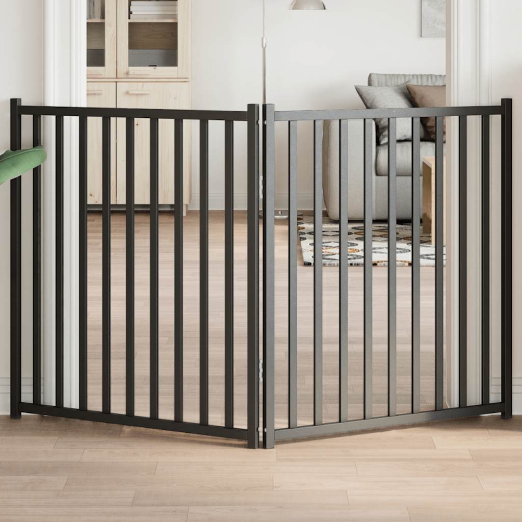 Vidaxl Dog Fence pliable 2 panneaux 160 cm Pine solide noir