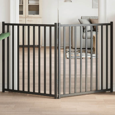Vidaxl Dog Fence pliable 2 panneaux 160 cm Pine solide noir