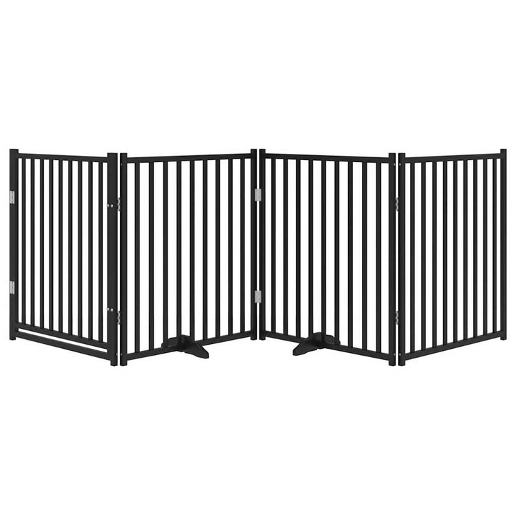 Clôture de chien vidaxl pliant 4 panneaux 320 cm pin solide noir