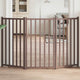 Fence de chien vidaxl pliant 3 panneaux 150 cm Chêne brun de pin massif