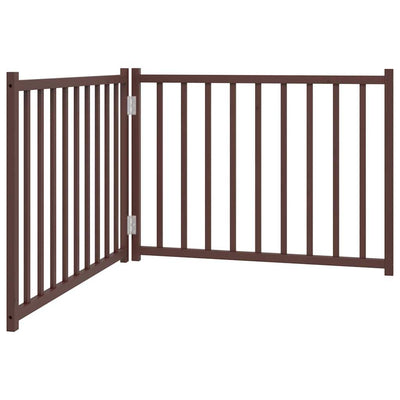 Clôture de chien vidaxl pliant 2 panneaux 160 cm Chêne brun solide