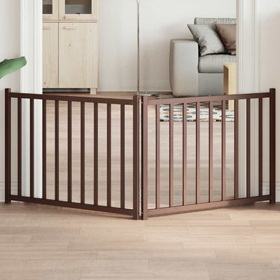 Clôture de chien vidaxl pliant 2 panneaux 160 cm Chêne brun solide