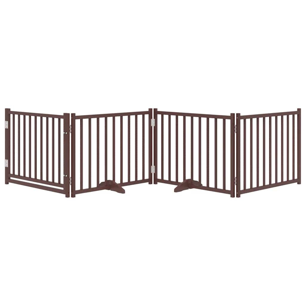 Fence de chien vidaxl pliant 4 panneaux 320 cm Chêne brun de pin massif
