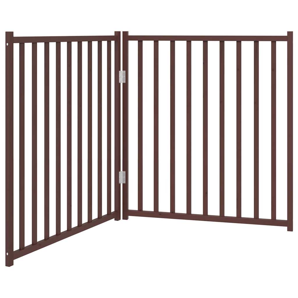 Clôture de chien vidaxl pliant 2 panneaux 160 cm Chêne brun solide