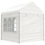 Arbor Vidaxl avec toit 2.28x2.23x2.69 m Blanc en polyéthylène - afbeelding 1