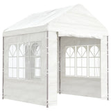 Arbor Vidaxl avec toit 2.28x2.23x2.69 m Blanc en polyéthylène - afbeelding 2