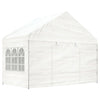 Arbor vidaxl avec toit 4.08x2.23x3,22 m Blanc en polyéthylène
