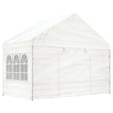 Arbor vidaxl avec toit 4.08x2.23x3,22 m Blanc en polyéthylène - afbeelding 1