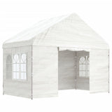 Arbor vidaxl avec toit 4.08x2.23x3,22 m Blanc en polyéthylène - afbeelding 2