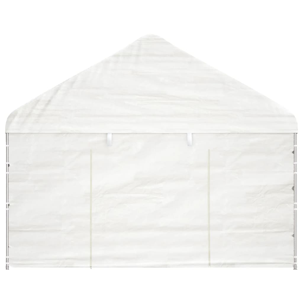 Arbor vidaxl avec toit 4.08x2.23x3,22 m Blanc en polyéthylène