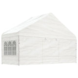 Arbor vidaxl avec toit 5.88x2.23x3,75 m Blanc en polyéthylène - afbeelding 1