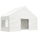 Arbor vidaxl avec toit 5.88x2.23x3,75 m Blanc en polyéthylène - afbeelding 2