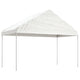 Arbor vidaxl avec toit 4.08x2.23x3,22 m Blanc en polyéthylène