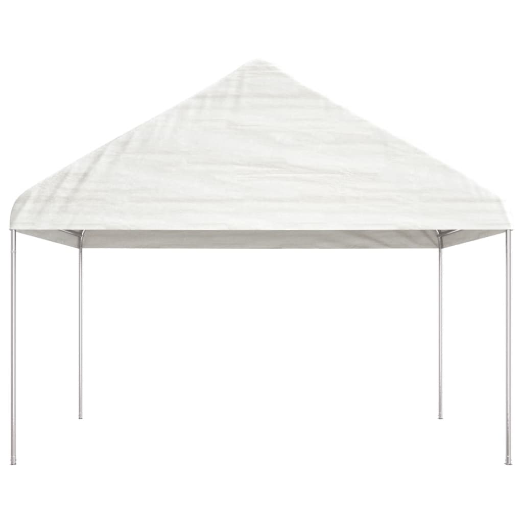 Arbor vidaxl avec toit 4.08x2.23x3,22 m Blanc en polyéthylène