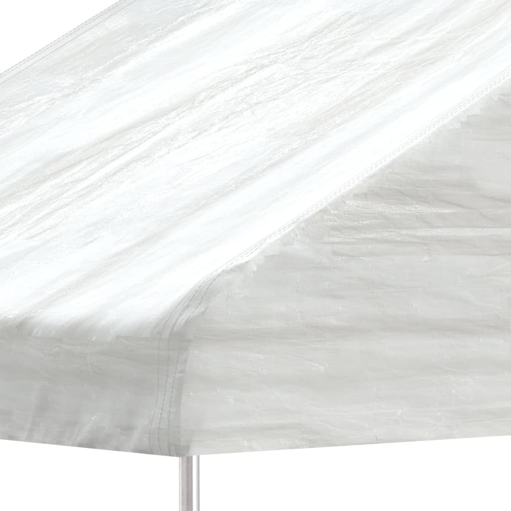 Arbor vidaxl avec toit 4.08x2.23x3,22 m Blanc en polyéthylène