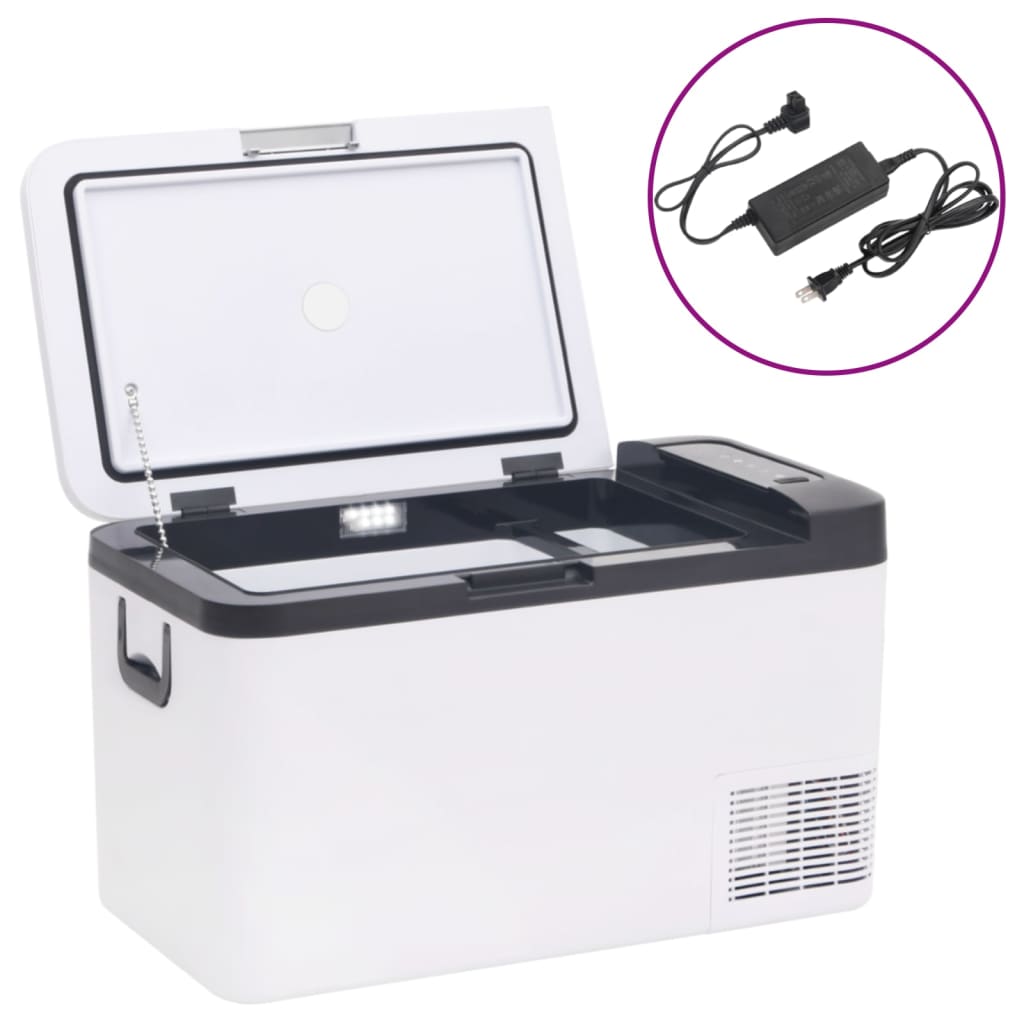 Vidaxl Cool Boîte avec poignée et adaptateur 18 L pp pe noir et blanc