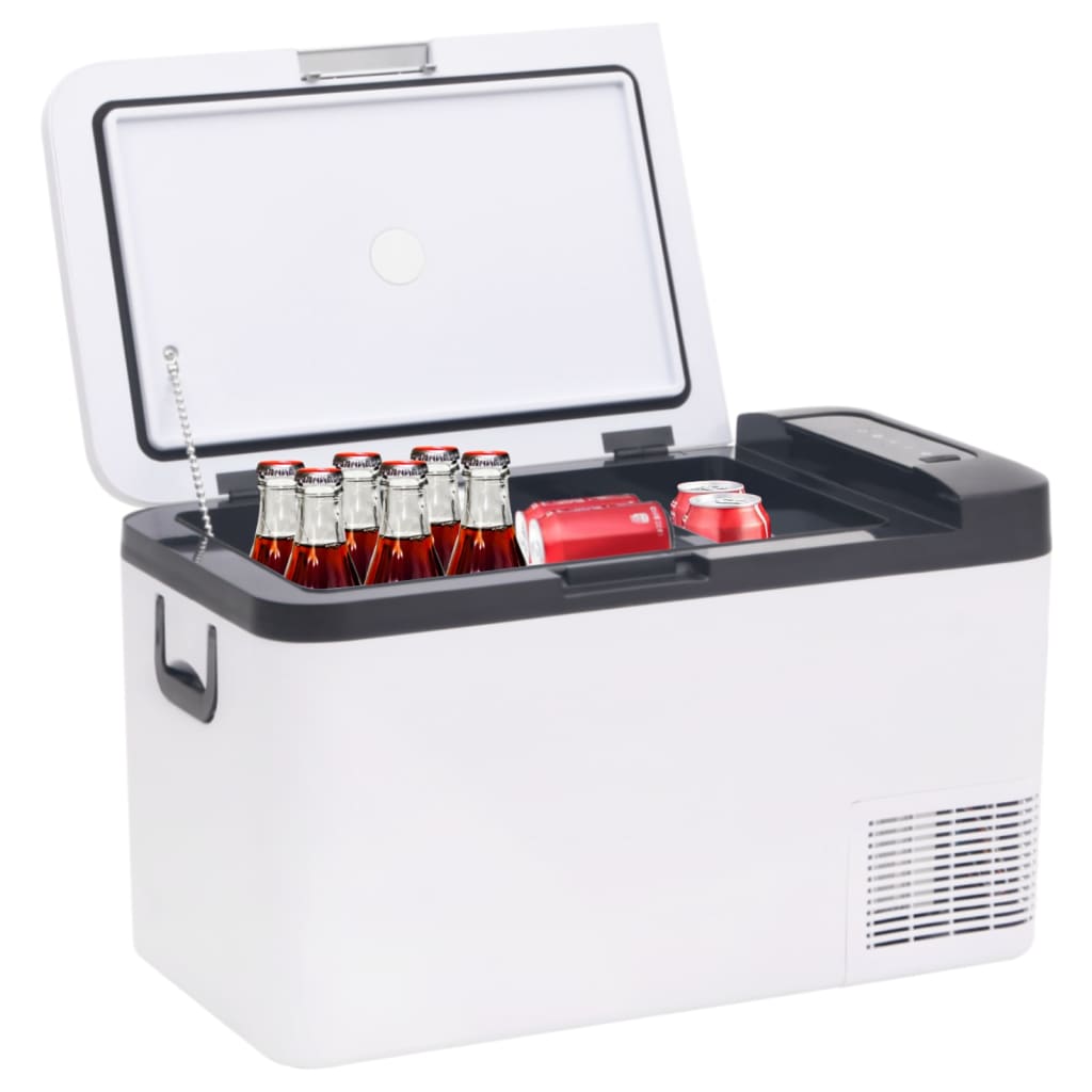 Vidaxl Cool Boîte avec poignée et adaptateur 18 L pp pe noir et blanc