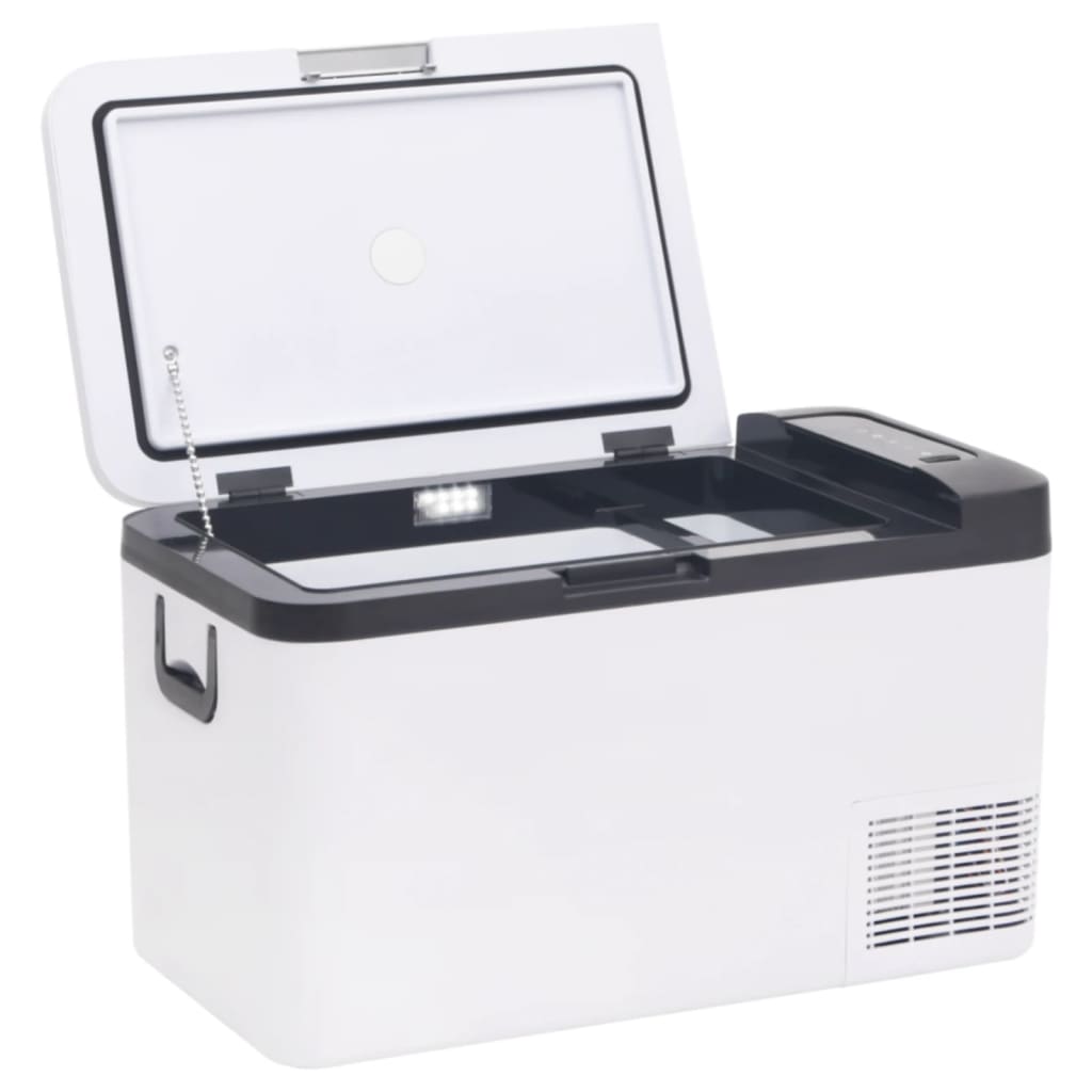 Vidaxl Cool Boîte avec poignée et adaptateur 25 l pp pe noir et blanc