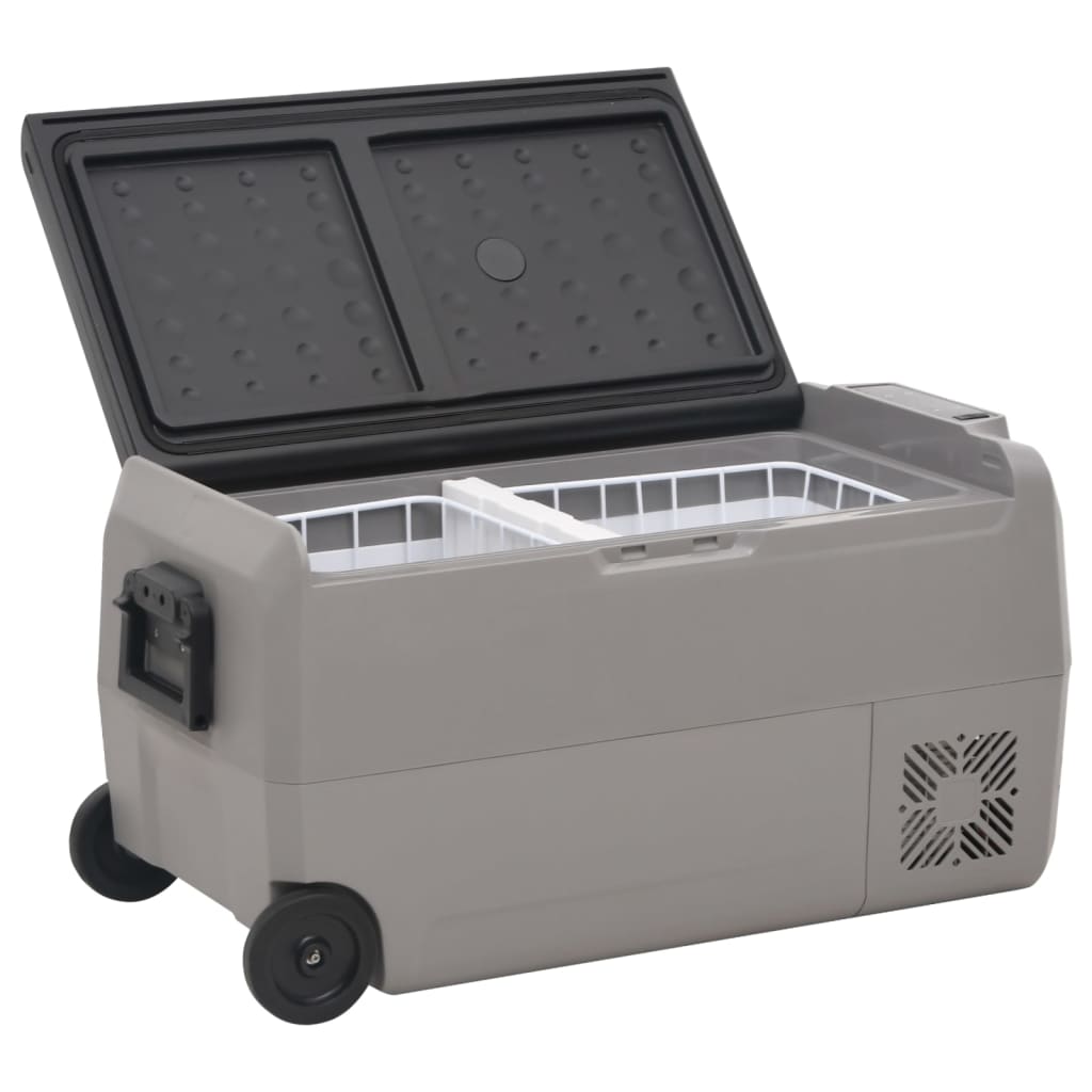Vidaxl Cool Box avec roues et adaptateur 36 L pp et pe noir et gris