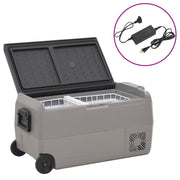 Vidaxl Cool Box avec roues et adaptateur 60 L pp et pe noir et gris - afbeelding 1