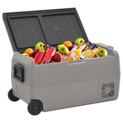 Vidaxl Cool Box avec roues et adaptateur 60 L pp et pe noir et gris - afbeelding 2