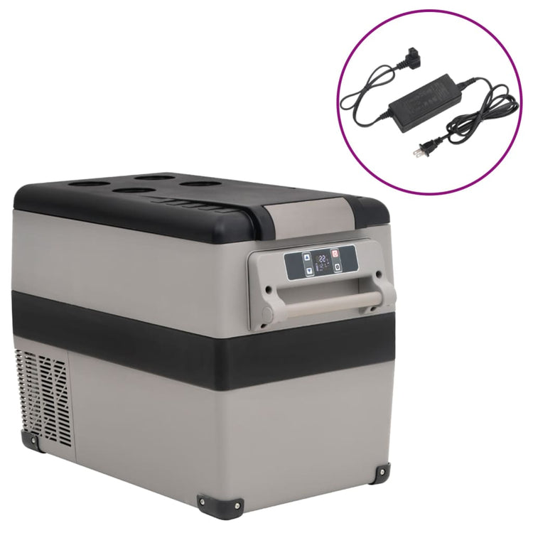 Vidaxl Cool Boîte avec poignée et adaptateur 35 l pp pe noir et gris