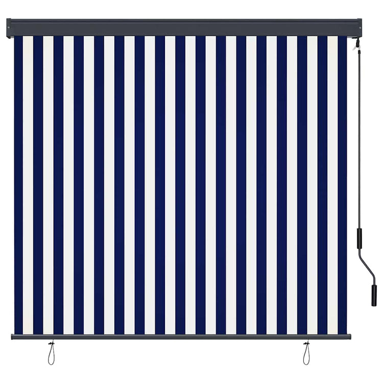 Vidaxxl store enrouleur bleu et blanc 180 x 250 cm tissu et aluminium